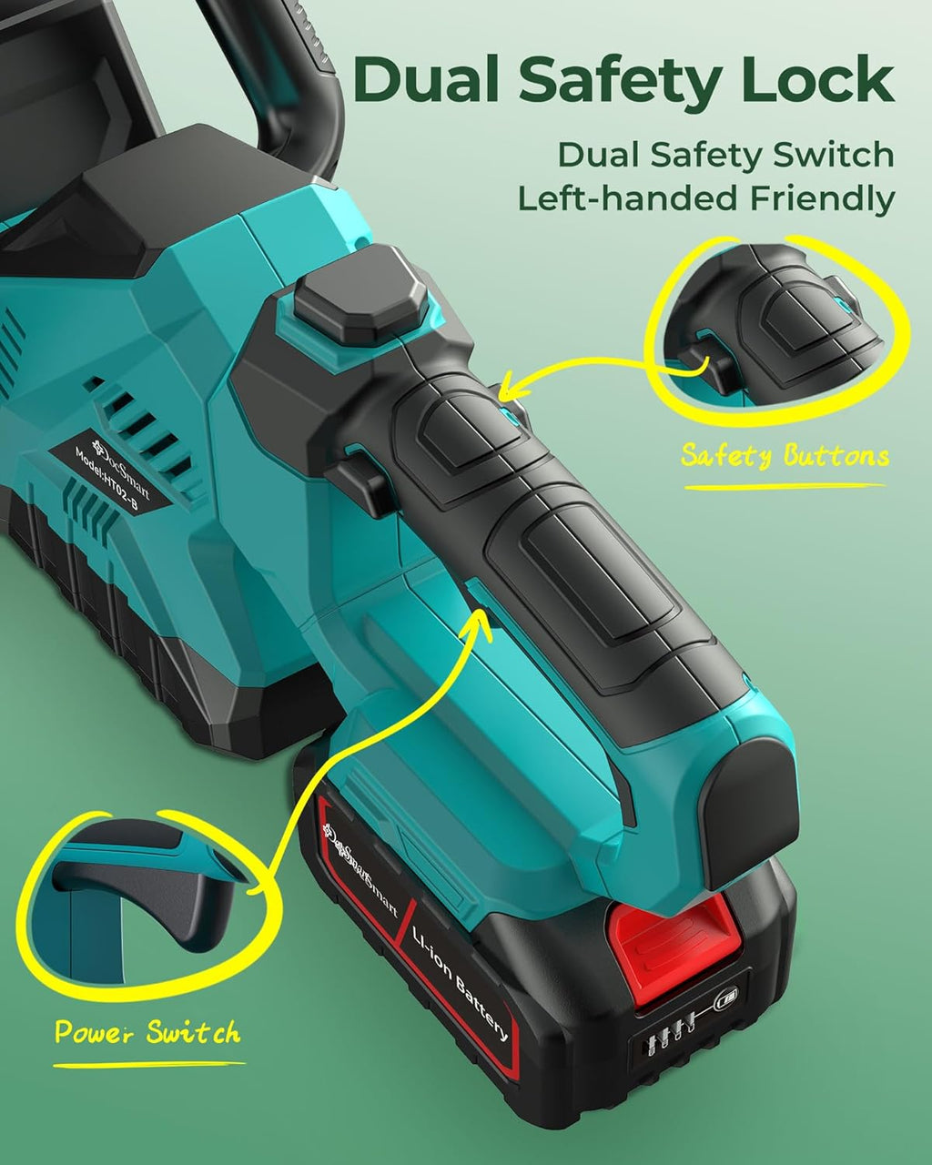 20'' Hedge Trimmer Cordless with 2pcs 4000mAh Battery, Electric Handheld Bush Clipper with Rechargeable Batteries, 3000RPM 180° Rotatable Head, 2/3'' Blade Gap