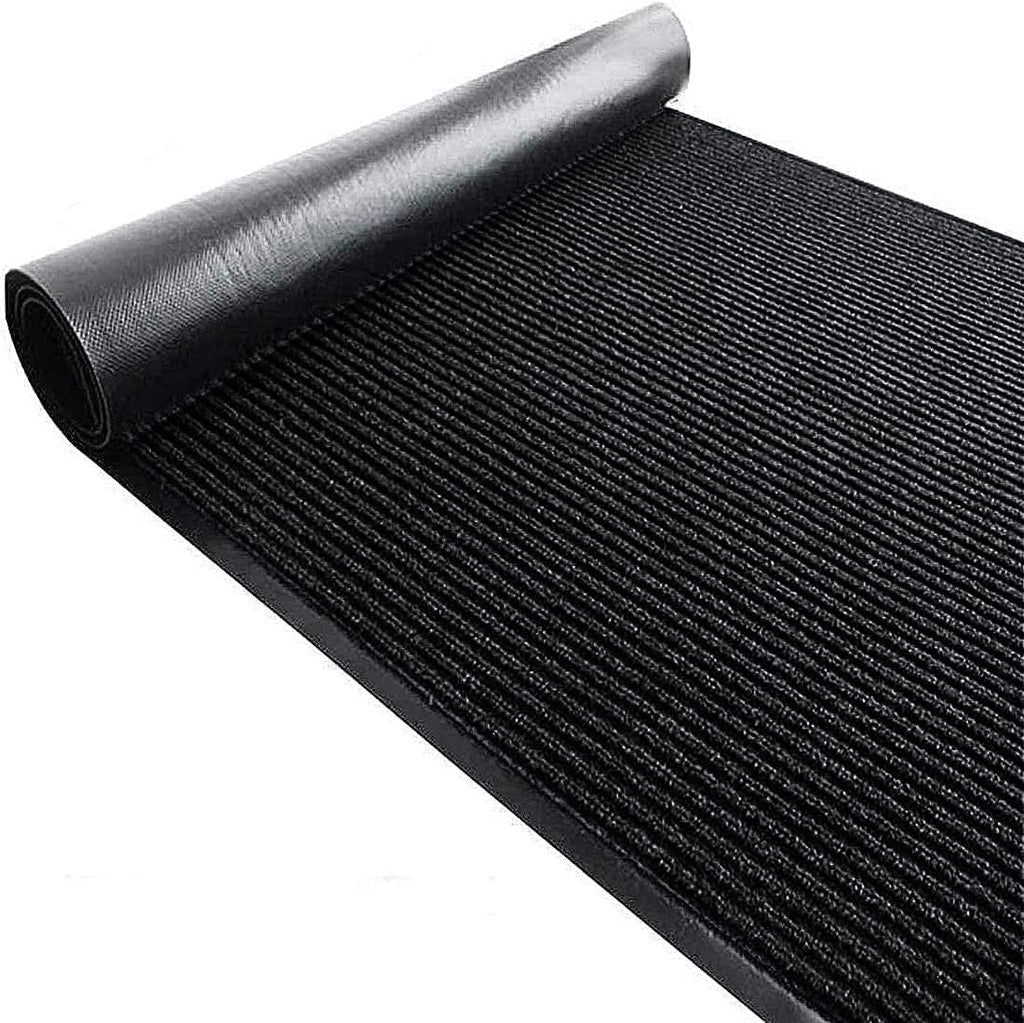 TANYOYO 3' X 10' Commercial Grade Door Floor Mat Brush Step Entrance Mat Vinyl Backed Utility Doormat Heavy Duty Floor Rugs Commercial Outdoor Carpet Indoor Entrance Mat，Black