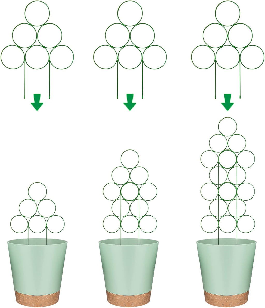 Trellis for Potted Plant Trellis Indoor, Stackable Indoor Trellis for Climbing Plants Support, 3 Pack Small Metal House Plant Trellis for Garden Vines, Flower and Christmas Tree