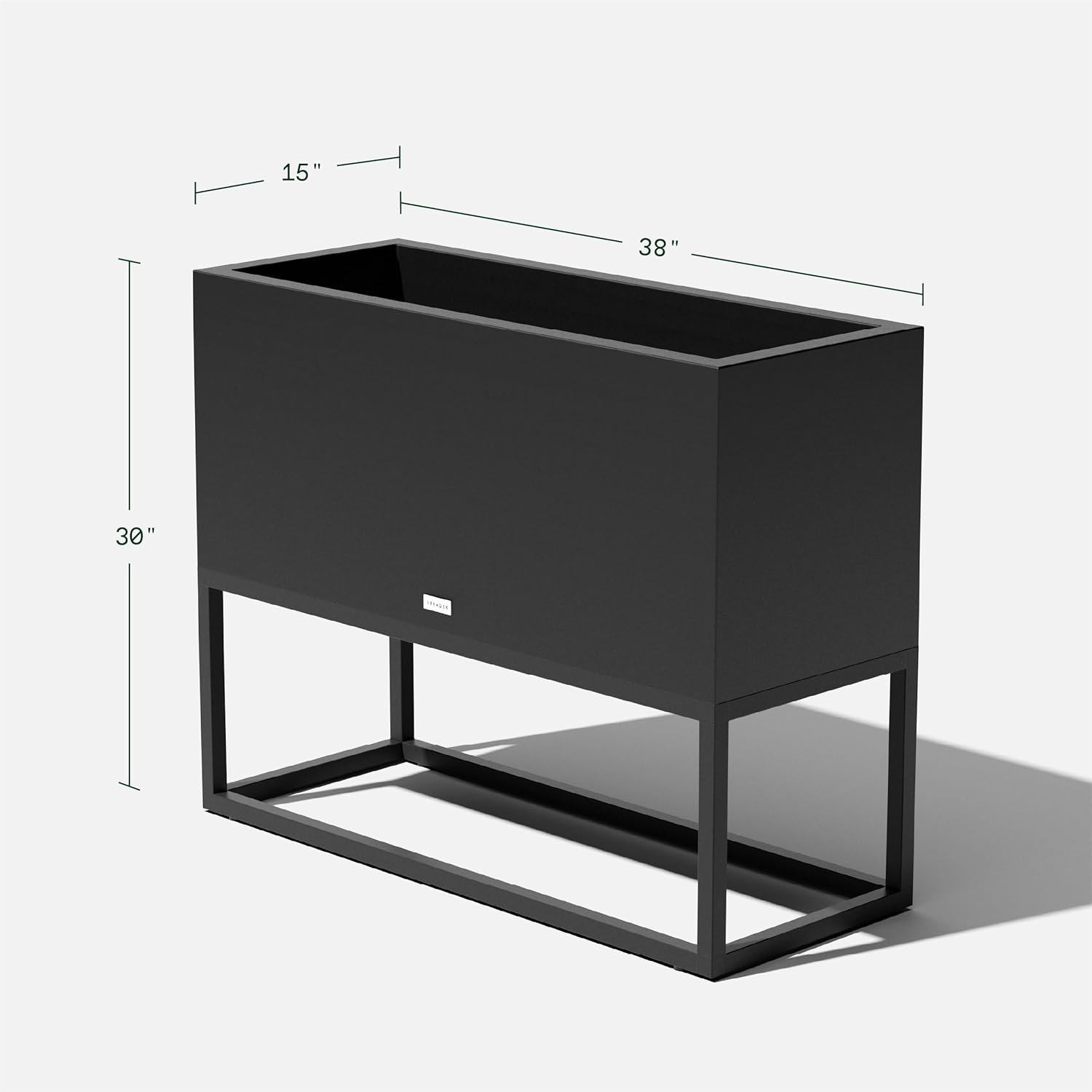 Veradek Block Series Raised Long Box Planter for Patio & Garden | Durable All-Weather Use with Aluminum Stand | Modern Décor for Herbs, Flowers