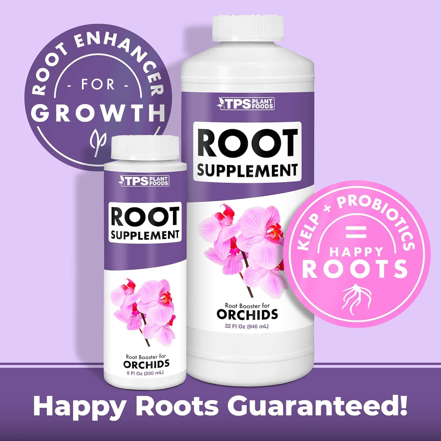 TPS NUTRIENTS Root Supplement for Orchids, Stimulate and Propagate Healthy Orchid Roots with Probiotics and Seaweed, Liquid Plant Fertilizer, 32 oz (1 Quart)