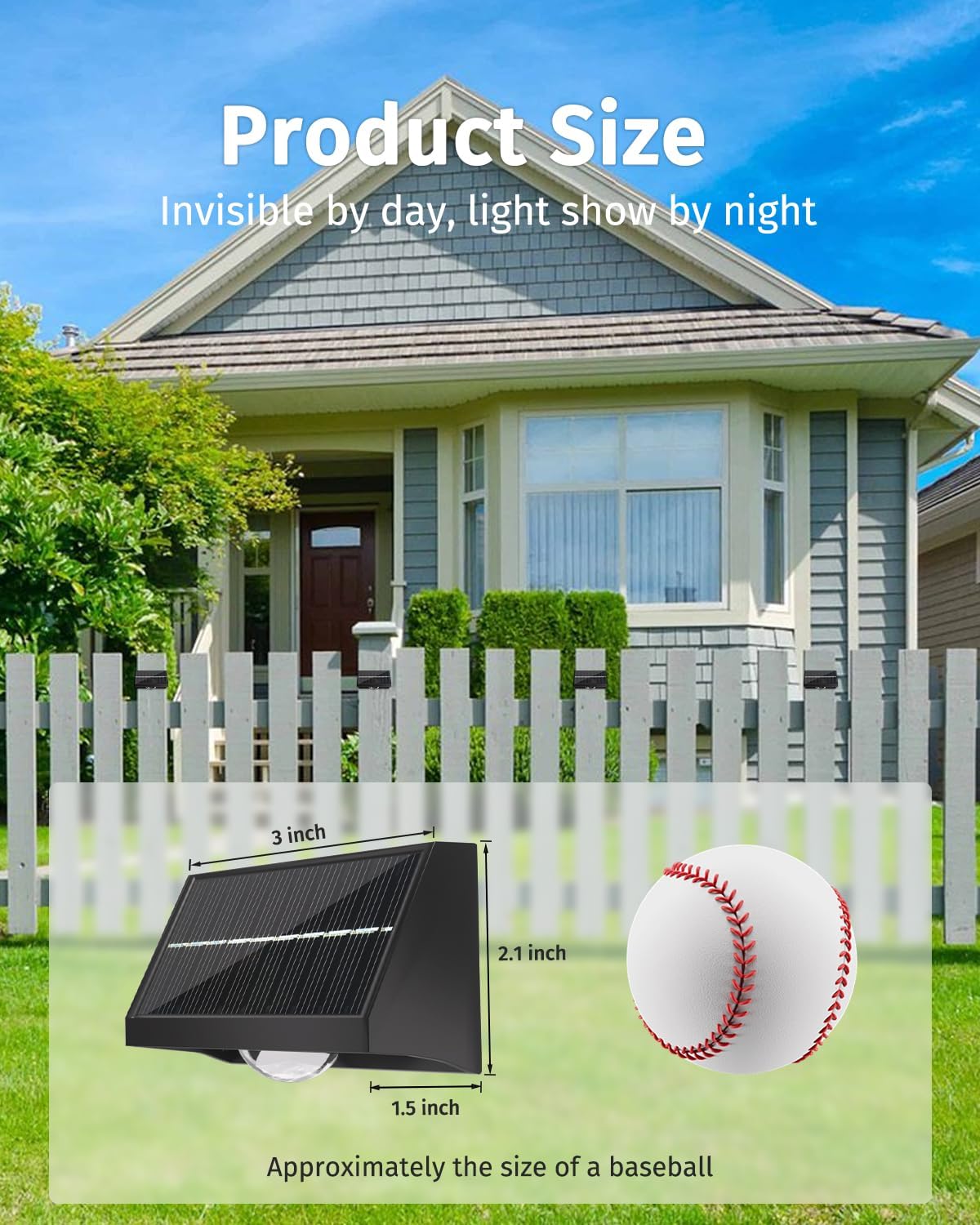 Solar Fence Lights Outdoor Waterproof High Brightness LED Spot Lens Deck Lights 7 Mode Warm & Cool White RGB Solar Powered Wall Light Decor for Christmas Outside Patio Step Backyard Rail - 12 Pack