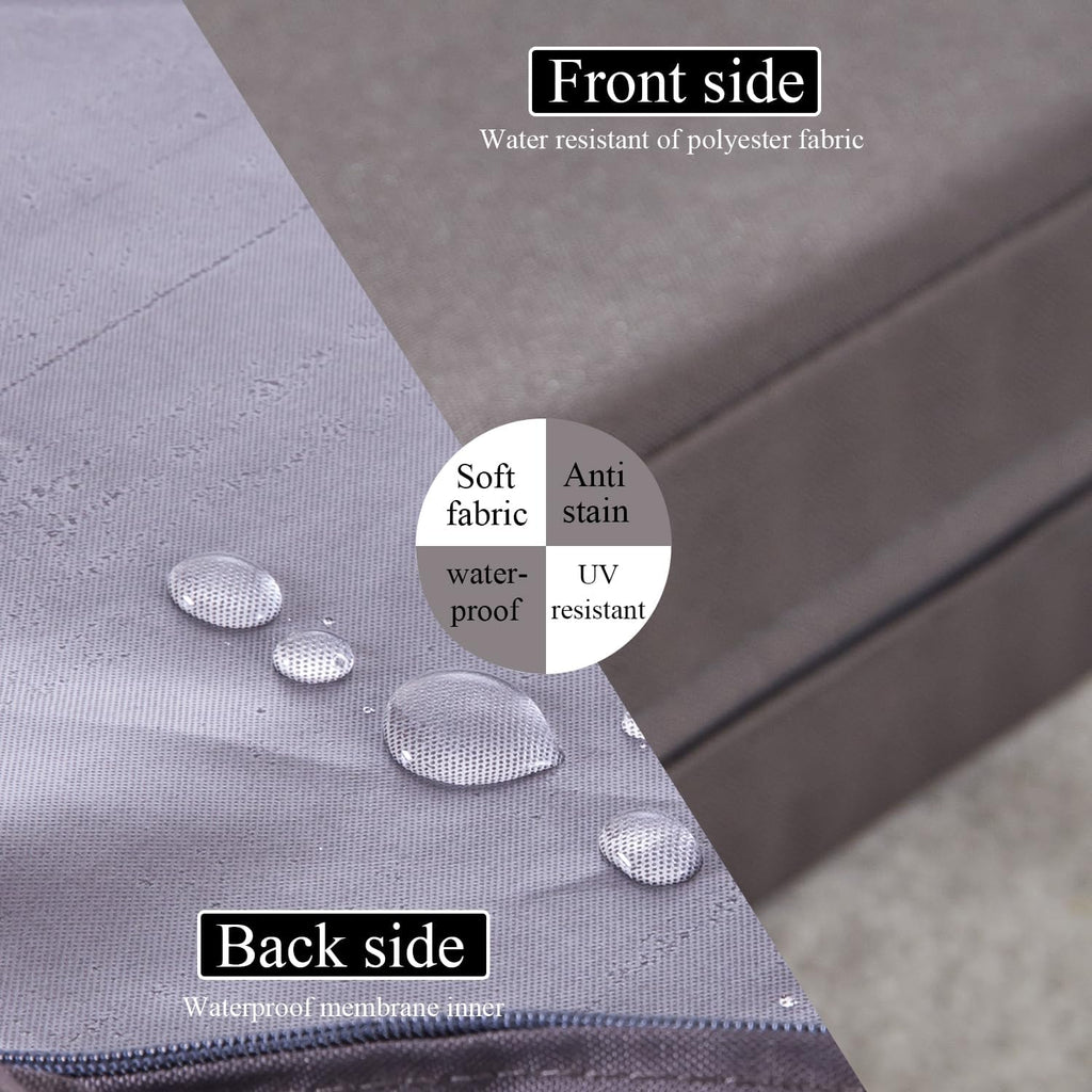 15 x 15 Inch Round Cushions for Outdoor Furniture Non-Slip Waterproof Patio Bistro Chair Cushion with Ties Bar Stool Seat Cushion for Kitchen Chairs Set of 4, Dark Gray