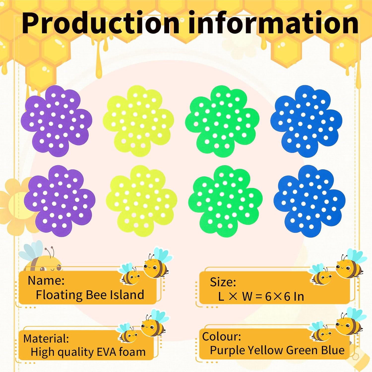 Bee Watering Station 8 Pcs for Garden, Butterfly Feeder with Bee Water, 4 Colors (Yellow/Green/Purple/Blue), 3X Faster Attraction Petal Texture, Zero-Drowning EVA Foam Hive Landing Safe