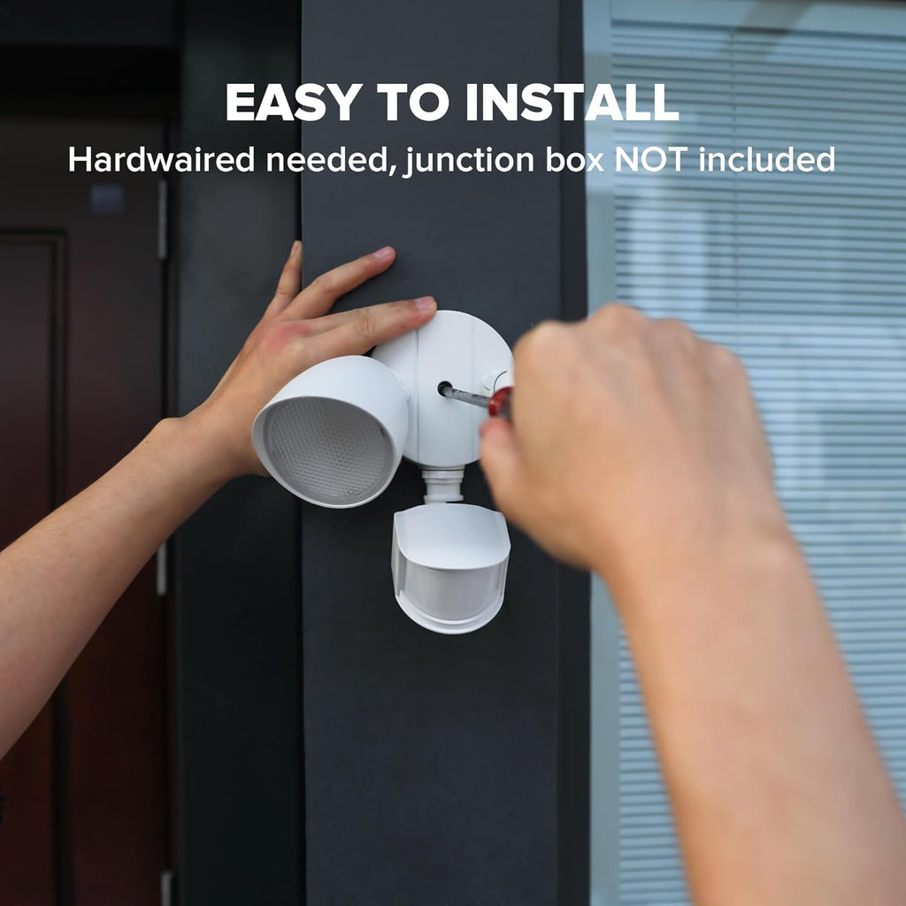 UME 2 Pack 32W 3500 Lumen LED Security Lights Motion Sensor Light Outdoor, 5000K Daylight, IP65 Waterproof, Dusk to Dawn, Motion Detector Flood Light for Garage, Yard, Porch-White