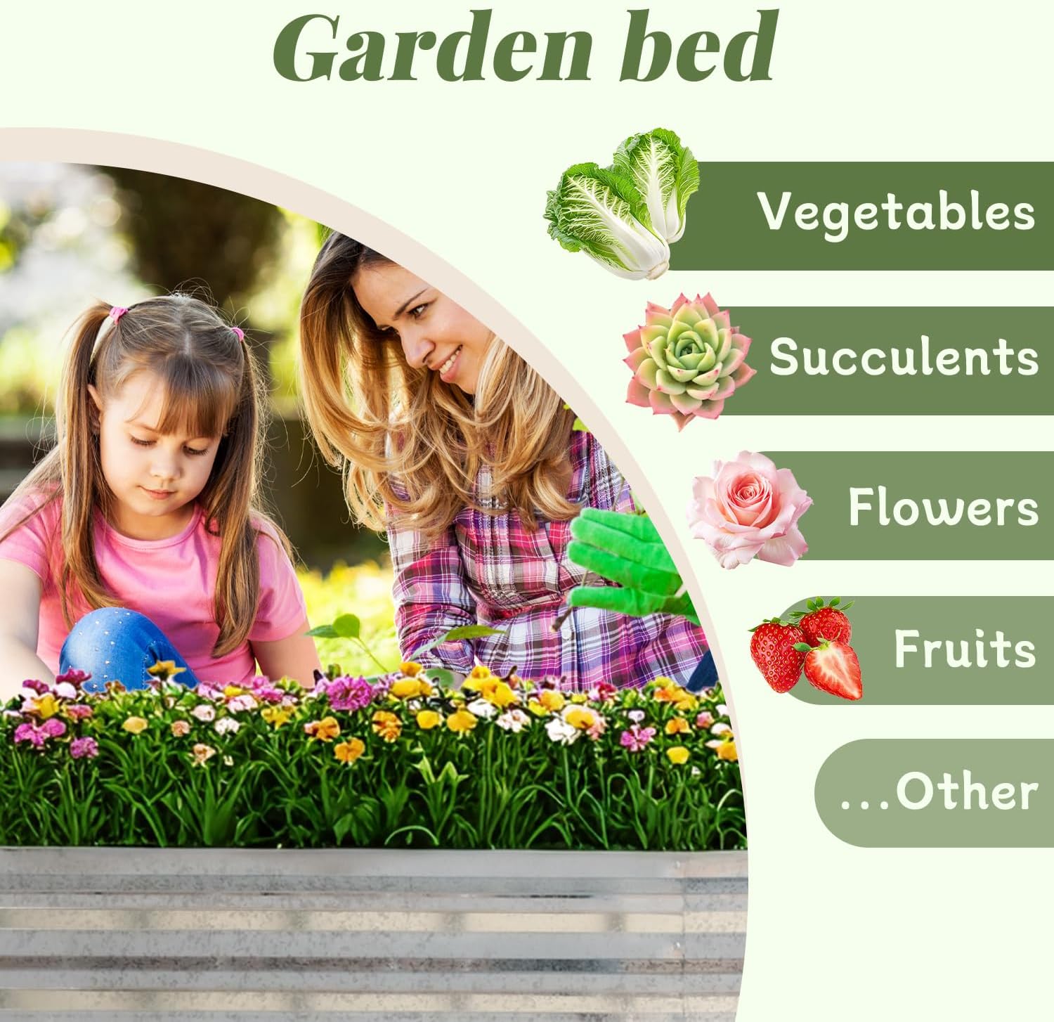 Raised Garden Bed, Raised Beds for Gardening Outdoor for Vegetables and Flowers Ground Planter Box, Galvanized Metal Planter Grow Garden Box，8x4x1ft
