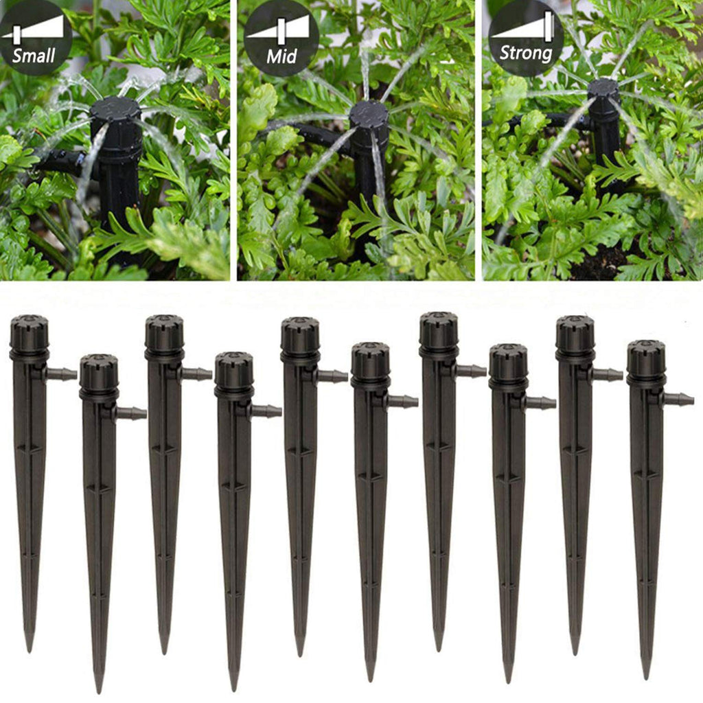 Set of 100 Drip Emitters Perfect for 4mm / 7mm Tube, Adjustable 360 Degree Water Flow Drip Irrigation System for Watering System.