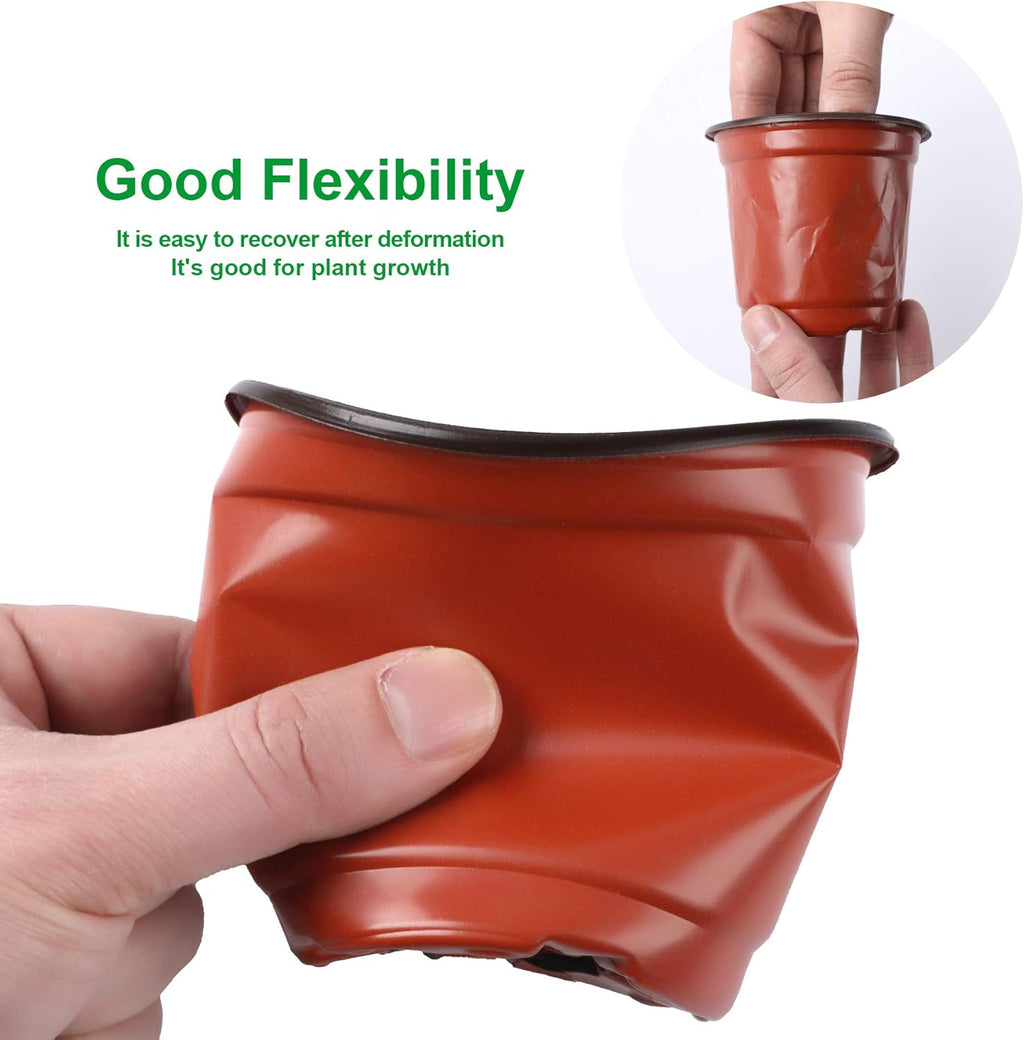 Augshy Nursery Pot, 110 Pcs 4" Plastic Plants Pot,Seed Starting Pots, Indoor Outdoor Seeding pots