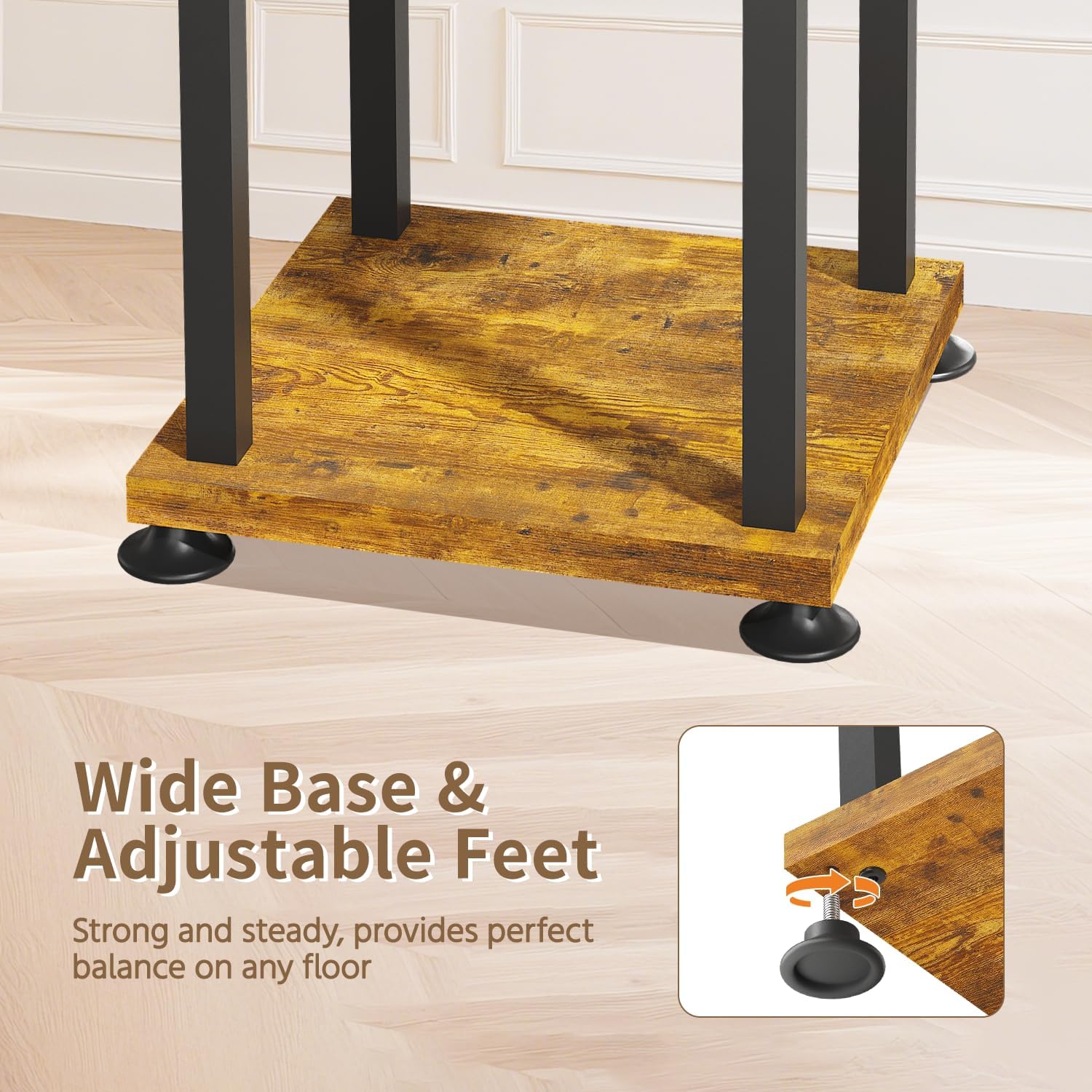 LASZOLA Black 5 Tiered Tall Plant Stand Indoor with Heavy Duty Metal Tray, Large Multi Level Vertical Planter Rack for Narrow Corner, Sturdy Rustic Tall Orchid Flower Shelving Holder for House Decor