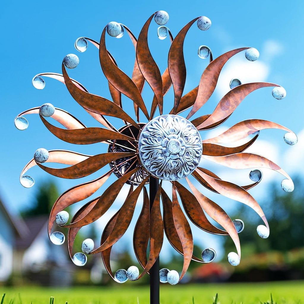 LimeHill Metal Wind Spinner for Garden and Yard - Kinetic Wind Spinners Outdoor Large (24 x 84 inches)