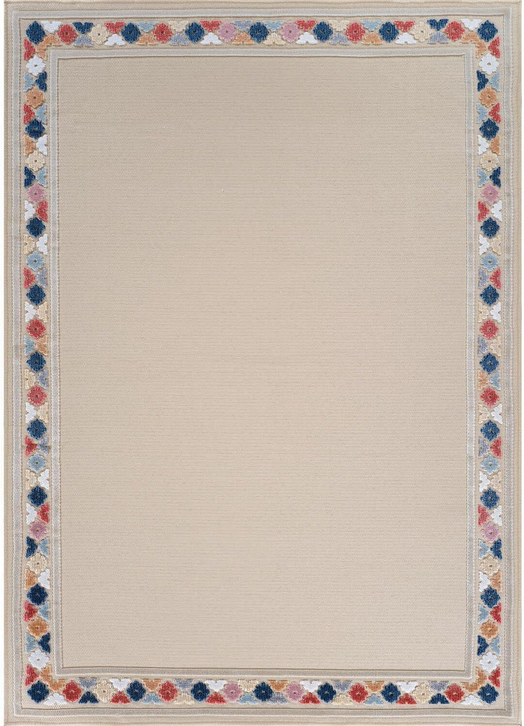 Beverly Rug Outdoor Rug 4x6 Modern Bordered Area Rugs for Indoor and Outdoor Patio Easy to Clean Non Shedding Living Room Porch Garden Washable Outside Carpet (4 x 6 Beige)