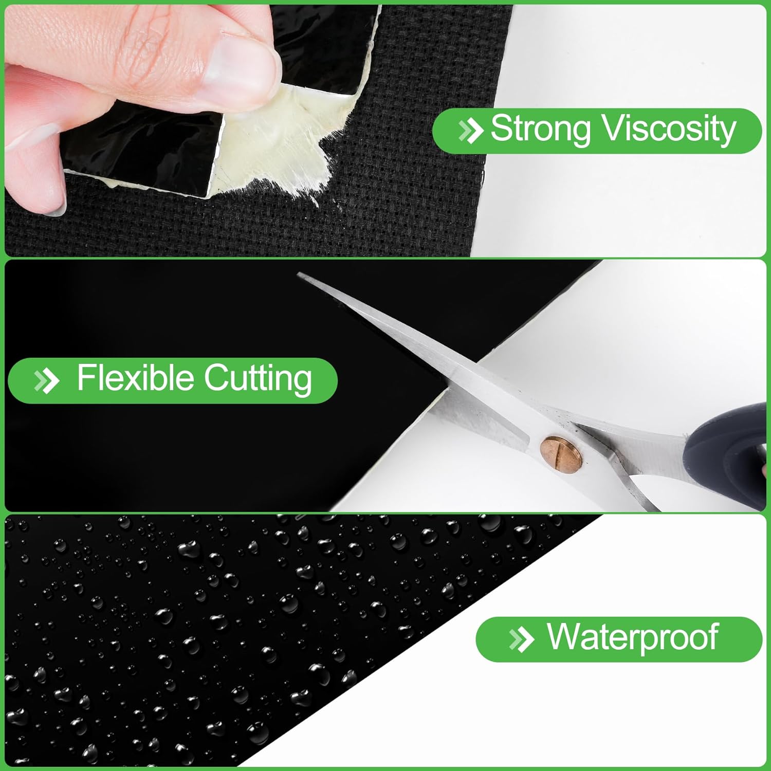 ToLanbbt 2PCS Pond Liner Repair Patch, 8'' x 8'' Self Adhesive Waterproof EPDM Liner Repair Patch Kit Thickened Rubber Pond Seam Peel and Stick Seam Kit for EPDM Garden Cover