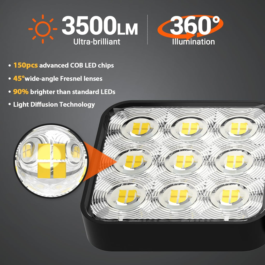 Solar Flood Light Outdoor 4 Pack, 3500LM Super Bright Motion Sensor Outdoor Lights, Solar Lights Outdoors Waterproof, Upgrade Glass Panel, 270° Wide Angle LED Security Spot Light for Outside Yard