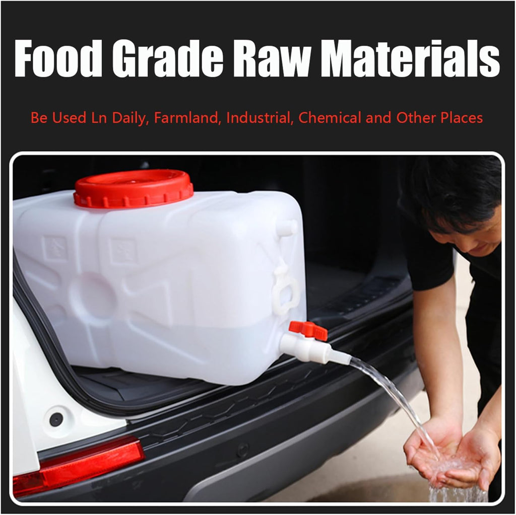 Plastic Water Storage Carrier with Tap 25L/35L/50L/80L/110L/200L Water Tank Dispenser Emergency Water Container for Camping Caravan Hiking Outdoor(Size:6.6Gal/25L)