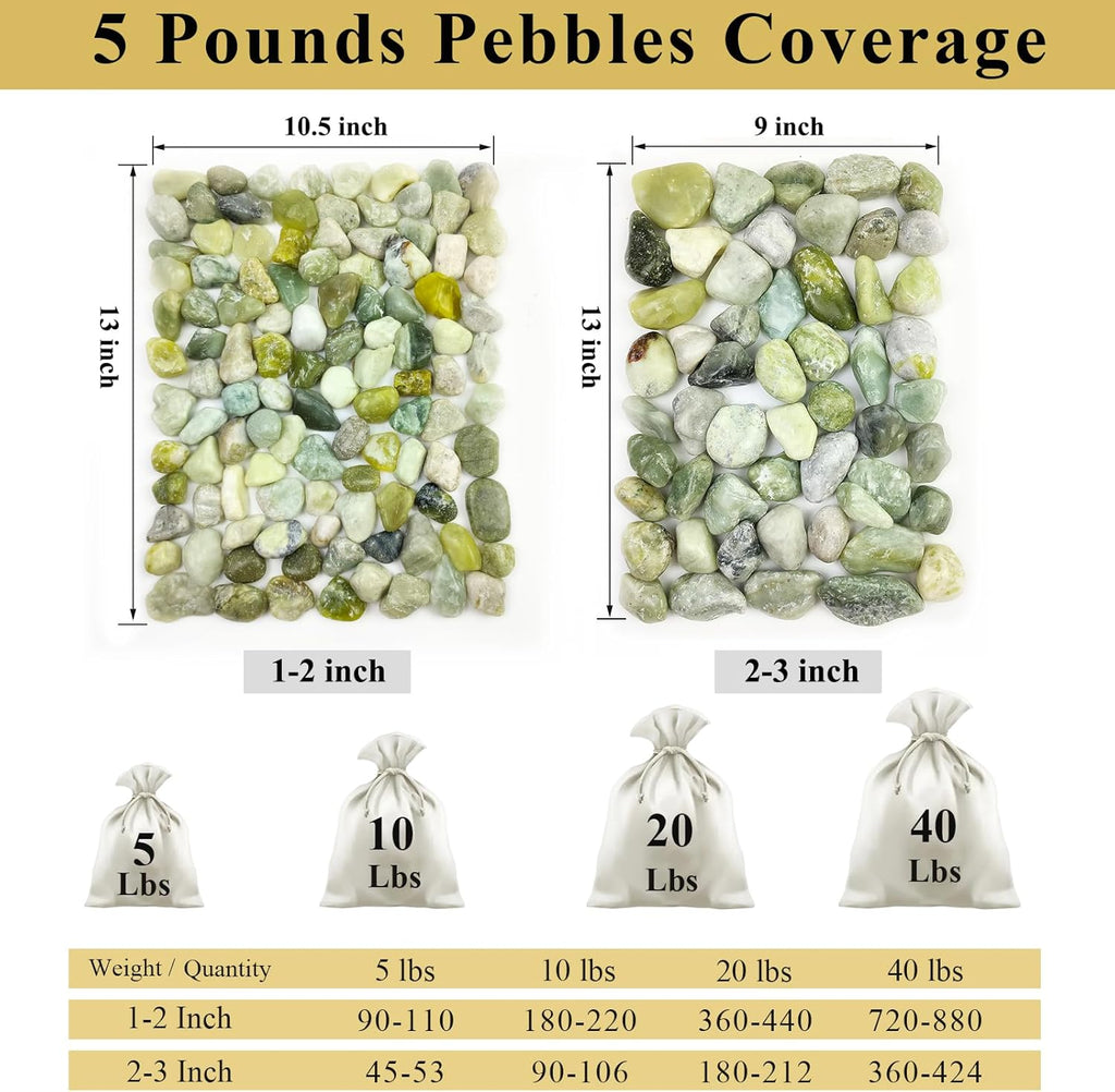 20 lbs River Rocks for Landscaping, 2-3 Inch Large Decorative Pebbles for Plants Indoor, Vases, Backyard, Crafting and Garden
