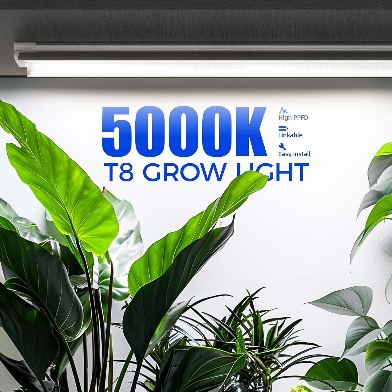 Barrina T8 Grow Lights for Indoor Plants, 4FT Full Spectrum Grow Light, 168W(4 x 42W), Plant Lights for Greenhouse Indoor Growing, V-Shape with Reflector, Linkable, 5000K Daylight White, 4 Packs