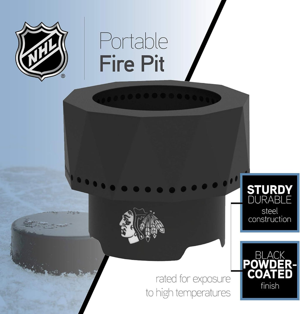 Blue Sky Outdoor Living NHL Dallas Stars Ridge Portable Steel Smokeless Fire Pit with Carrying Bag, Firewood and/or Wood Pellet Burning
