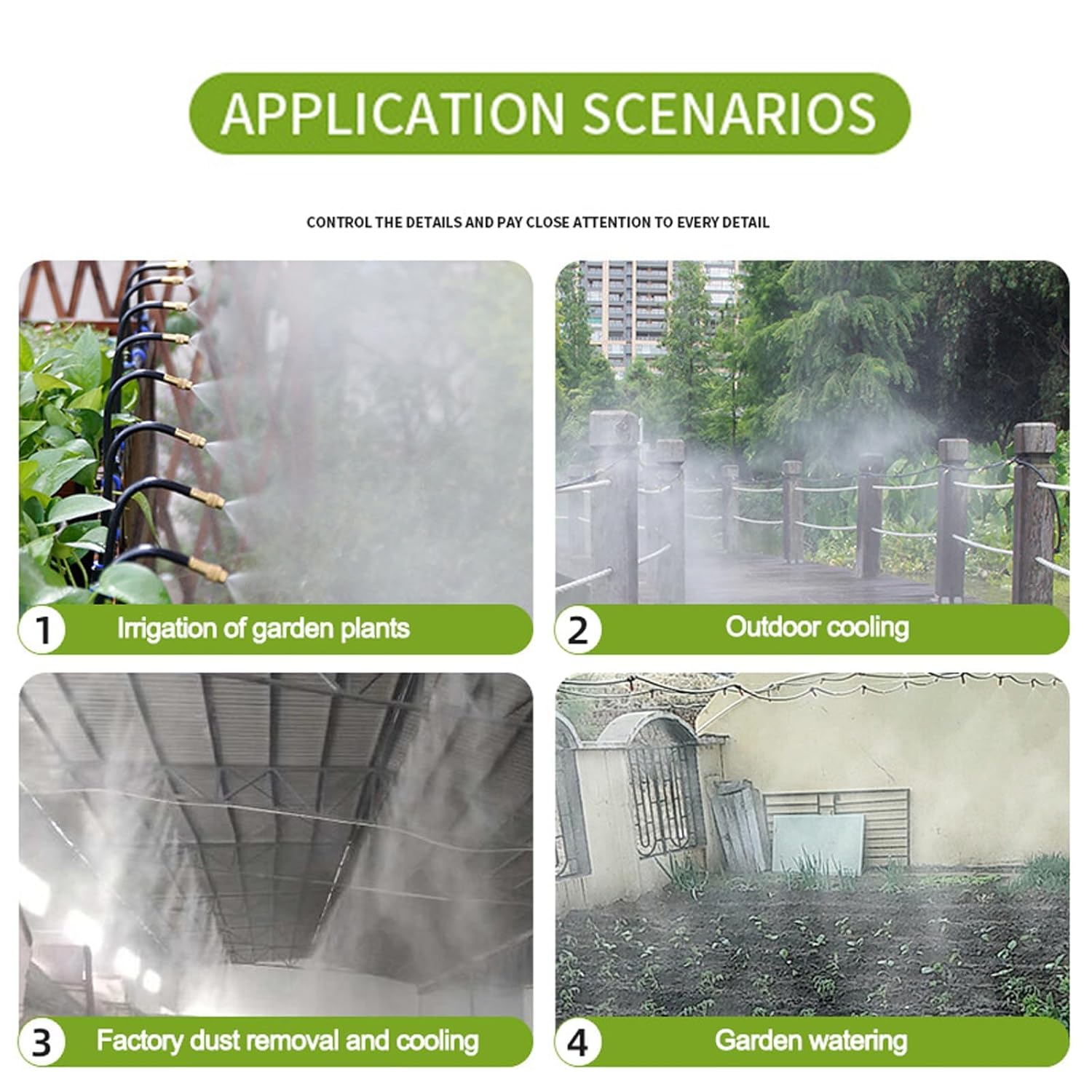 New drip Irrigation kit, Automatic Garden Watering System, Quick Connector and 360-degree Bending Dropper atomizing Copper Nozzle, Garden Plant Lawn Courtyard Watering System.(13 Spray nozzles)