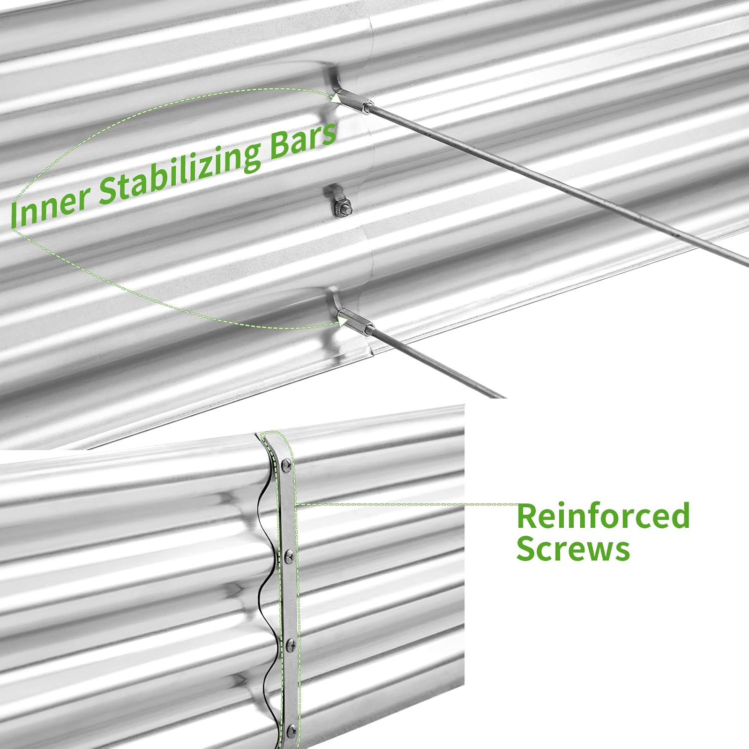 Land Guard 2 Pack 6×3×1ft Galvanized Metal Raised Garden Bed, Metal Planter Kit Box Outdoor for Deep-Rooted Vegetables, Flowers, Green and Herbs……