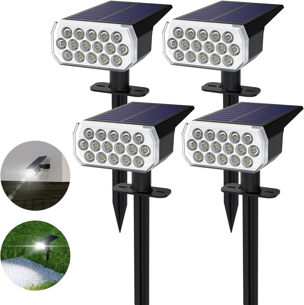 Solar Spot Lights Outdoor Waterproof IP65, 3 Lighting Modes Solar Outdoor Lights for Garden Yard Outside Landscape, 4 Pack