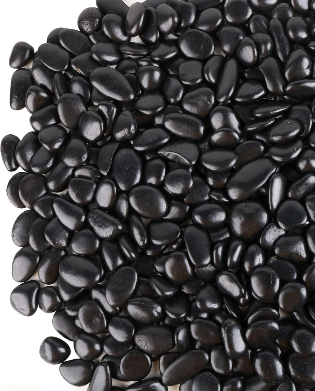 Black Pebbles for Plants 1.8lb Bulk Bag Aquarium Gravel 0.8"- 1.2" Decorative Polished Fish Tank Stone
