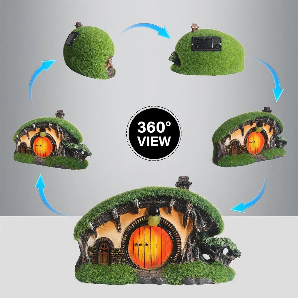 Solar Outdoor Garden Figurine Light, Solar-Powered Statue Lights for Garden & Yard Decoration, Cottage-Themed Outdoor Sculptures for Home & Landscape Accent