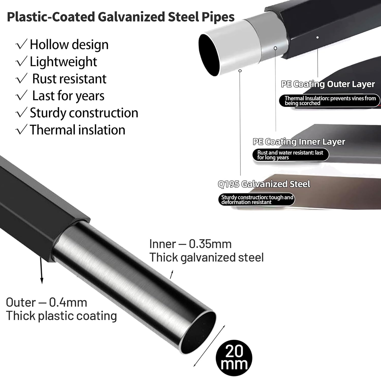 Twira Garden Arch Trellis, 7.9FT(240cm) Metal Garden Arbor Trellis for Climbing Plants Outdoor, Large Wedding Arch for Ceremony, Black Archway Trellises Decoration for Lawn, Patio, Backyard