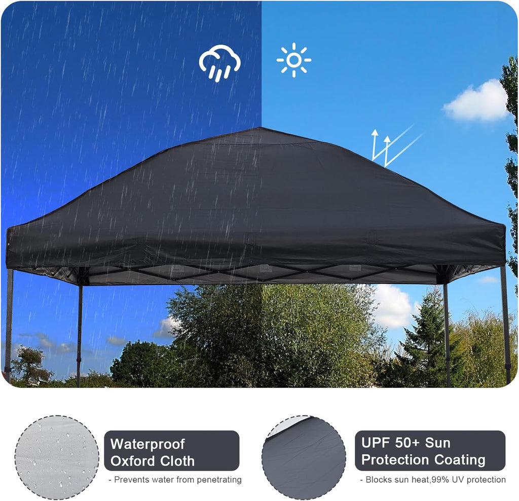 10x10 Pop Up Canopy Tent, Instant Outdoor Canopy with Sand Bags Waterproof Sun Shade Easy Up Tents for Parties,Canopy for Camping Beach Parties