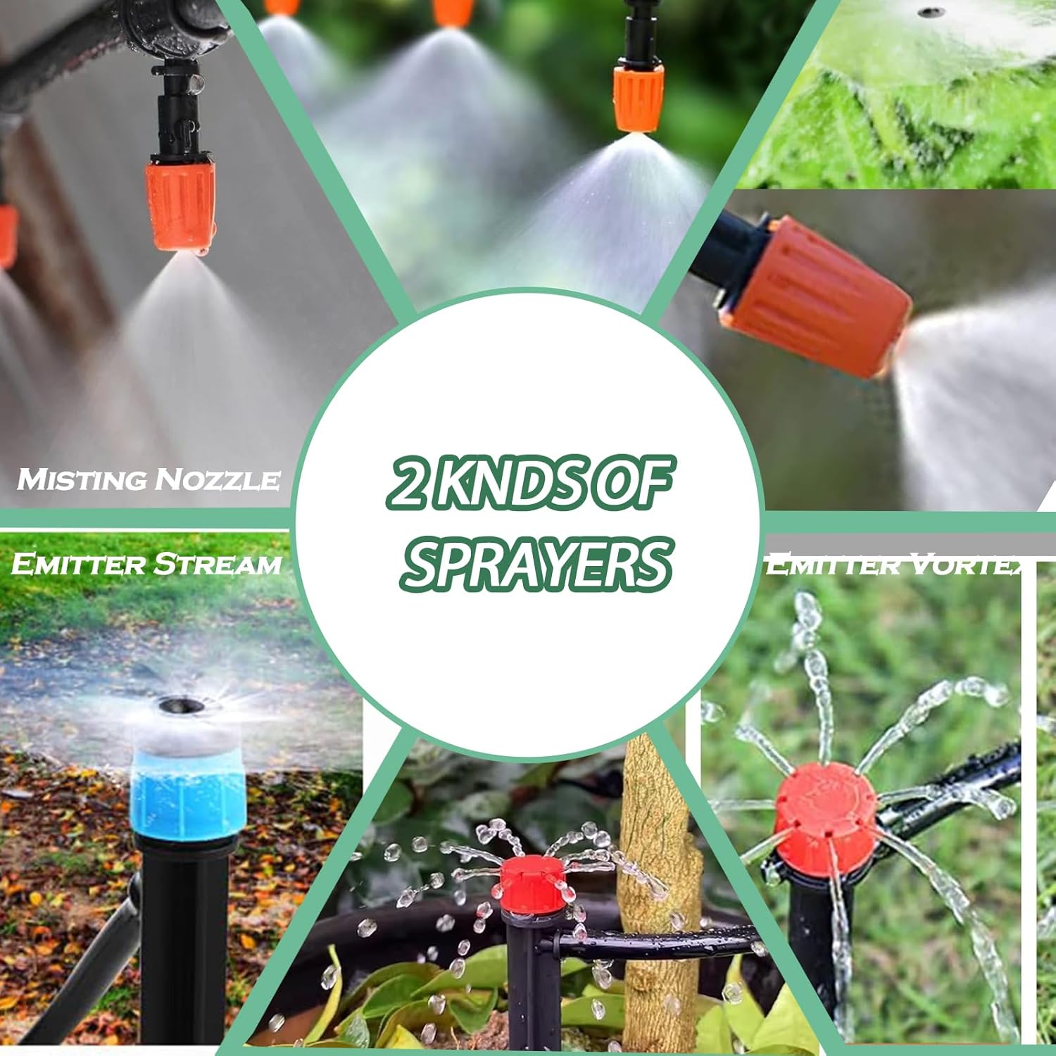 Drip Irrigation System - Irrigation System for Garden w/ 1/4" & 1/2" Fast-Lock Tubing - Adjustable Nozzles & Sprinklers Garden Watering System (230FT Kits)