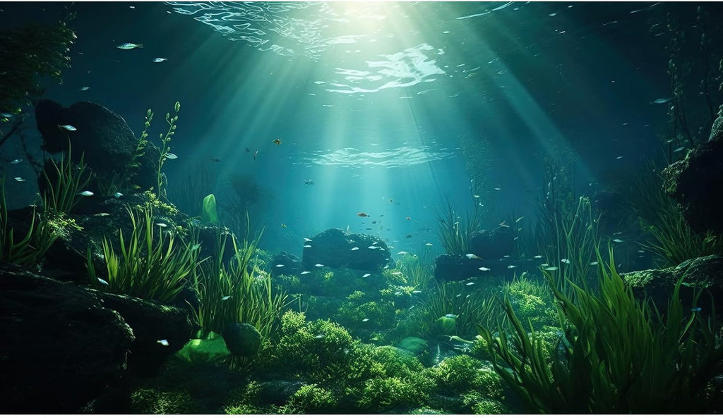 Underwater Fish Tank Background Under The Sea Aquarium Background Ocean Floor Aquatic Plants Fish Tank Backgrounds Deep Sea Sunray Tropical Aquarium Fish Reptile Tank Backgrounds 72x18in