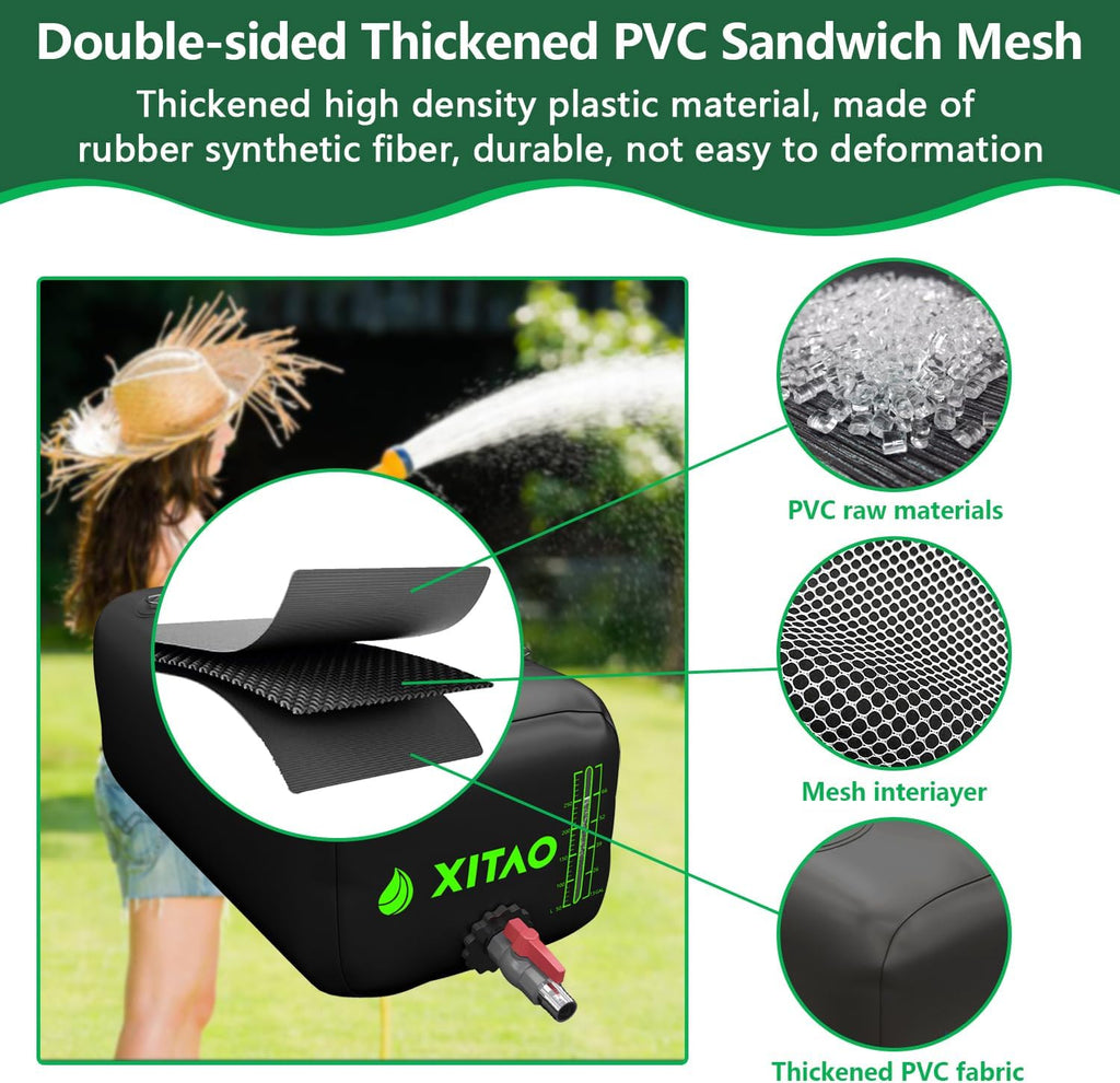 XITAO 29Gal Water Storage Bladder w/Water Level Indicator, Large Capacity Foldable Water Storage Containers, Portable Emergency Water Tank Water Bag for RVs, Fire Prevention, Irrigation