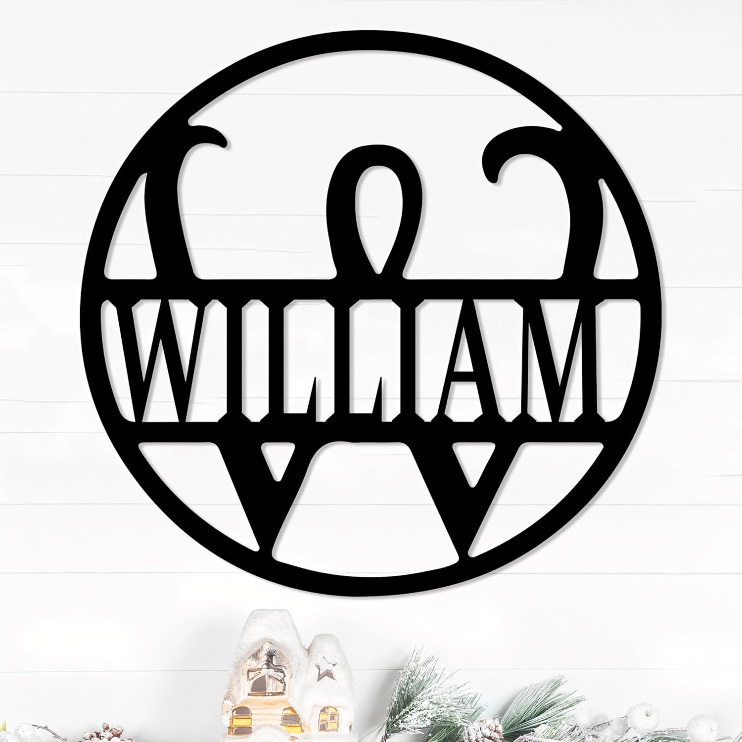 Personalized Metal Name Signs, Split Letter Monogram Wall Decor, Custom Last Name Sign, Family Name Sign for Outdoor, Personalized Wedding Gift, Garden Decor, Metal Wall Art, Housewarming Gift (MonogramDesign_3)