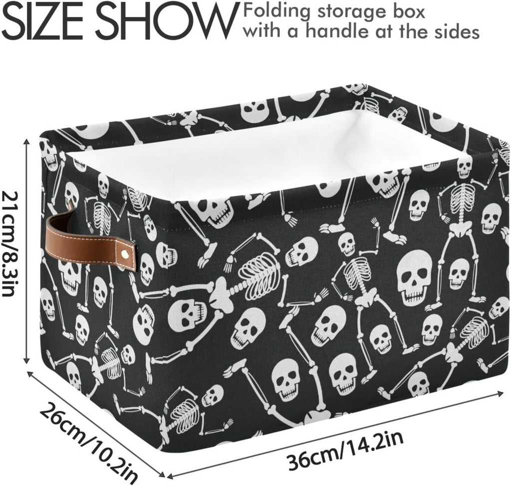 Skull Rectangular Storage Basket Organizer Bin Shelf Baskets For Clothes Gifts For Home Office Dorm
