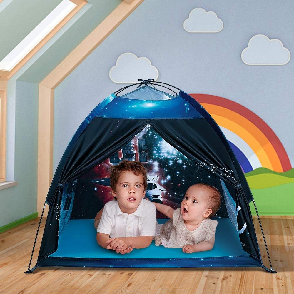 Play Tent for Boys and Girls- Space Shuttle Atlantis with Hubble Dome Tent for Kids Gift- ToddlerPop Up Tent Playhouse for Indoor Imaginative and Physical Play- 47" x 47" x 43" (Hubble)