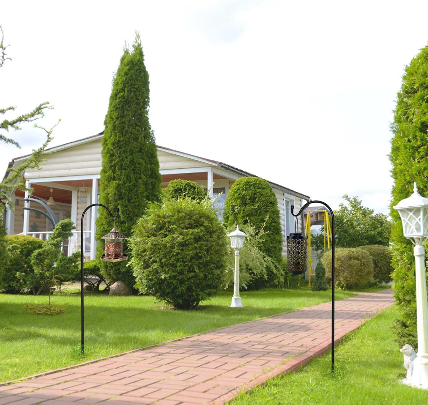 MIXXIDEA 37” Inch Heavy Duty Garden Shepherds Hooks for Outdoor Height Adjustable Plant Hangers Outdoor Shepherds Hook for Bird Feeders, Lanterns,Outdoor Décor, Plants, Wedding, Garden (37inch 8PK)