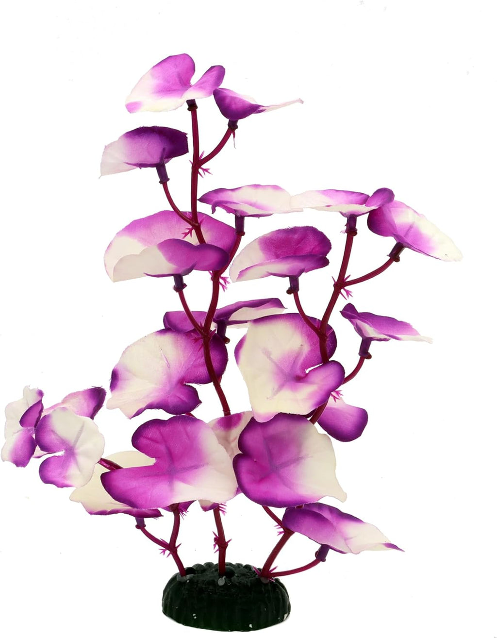 Silk Aquarium Plants for Betta Fish Tank, 2 Pcs 8 Inch Small Silk Aquarium Plant Aquatic Water Grass Decoration,Purple-White