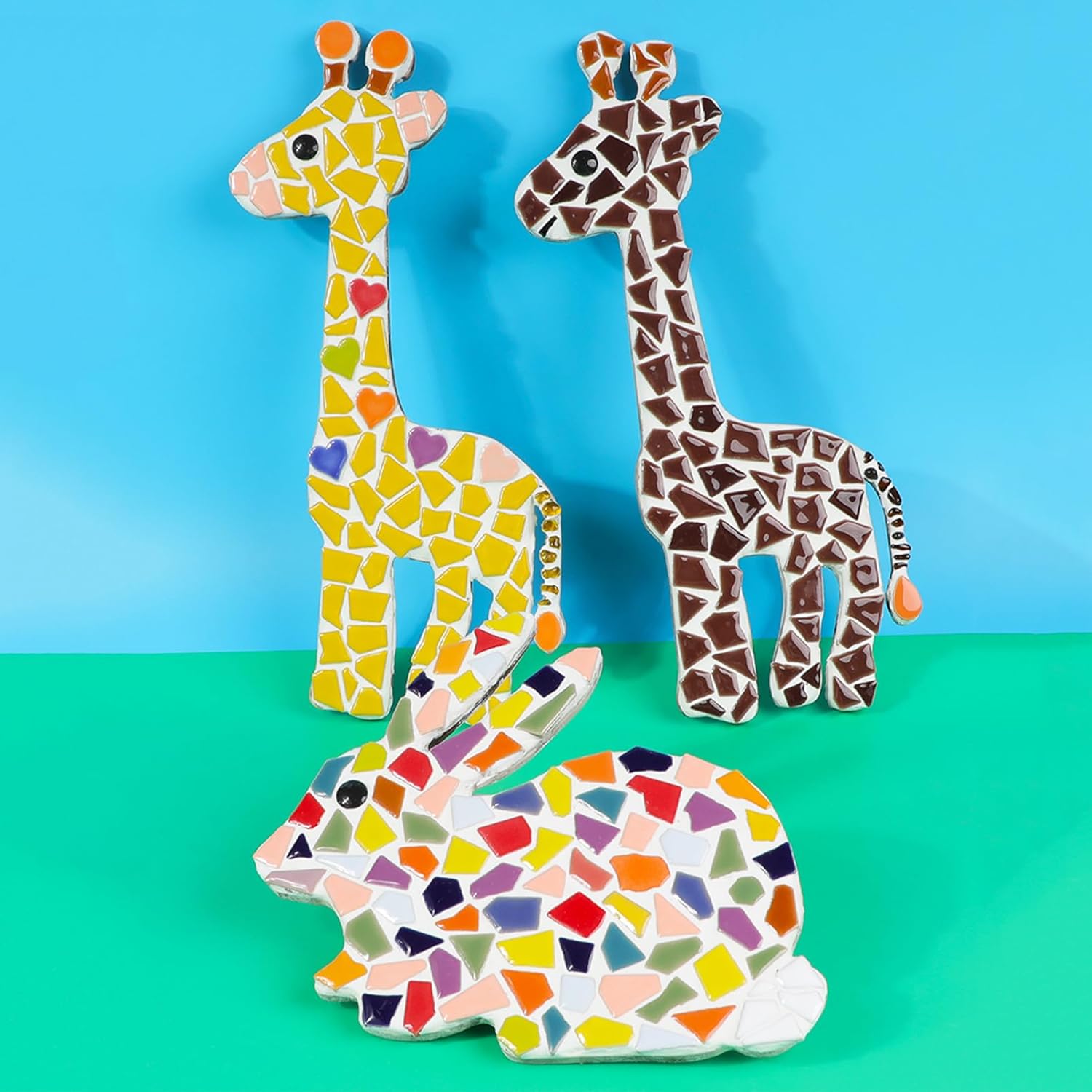 200g Mixed Color Mosaic Tiles Ceramic Mosaic Glass Pieces for Home Decoration or DIY Crafts, Triangles Trapezoids Polygons, Irregular Size (Yellow)