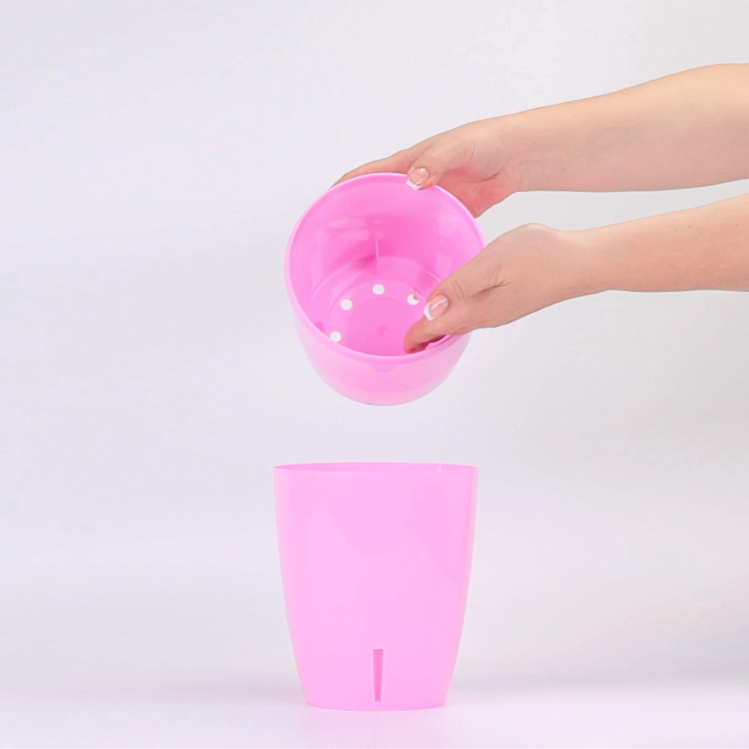 Santino 4.9 Inch ORCHIDEA Self Watering Pots for Orchids in Lavender - Decorative Wicking Planter with w/Great Aerification, Drainage and Water Level Indicator