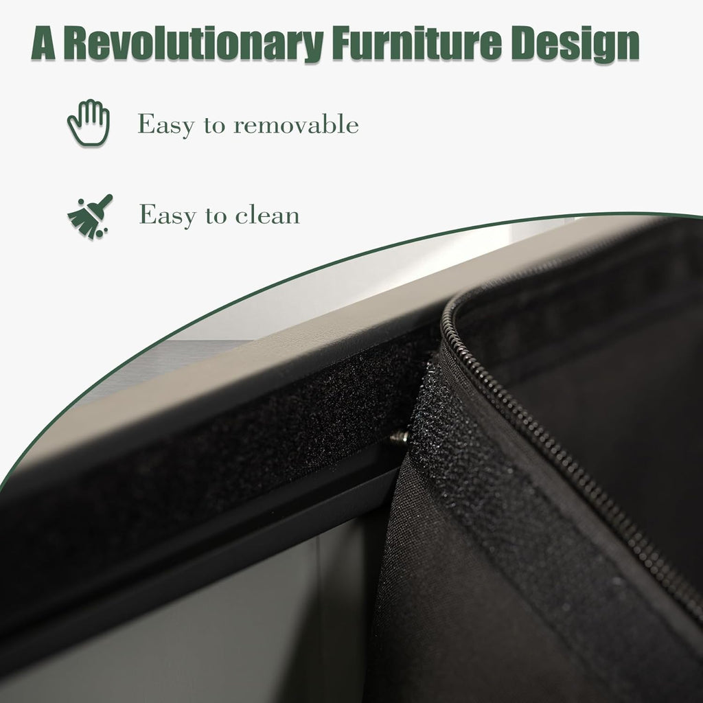 Domi Outdoor Storage Deck Box 120 Gallon, Outdoor Deck Box with Waterproof Storage Bag for Outside Cushions, Garden Tools and Pools Equipment, Gray