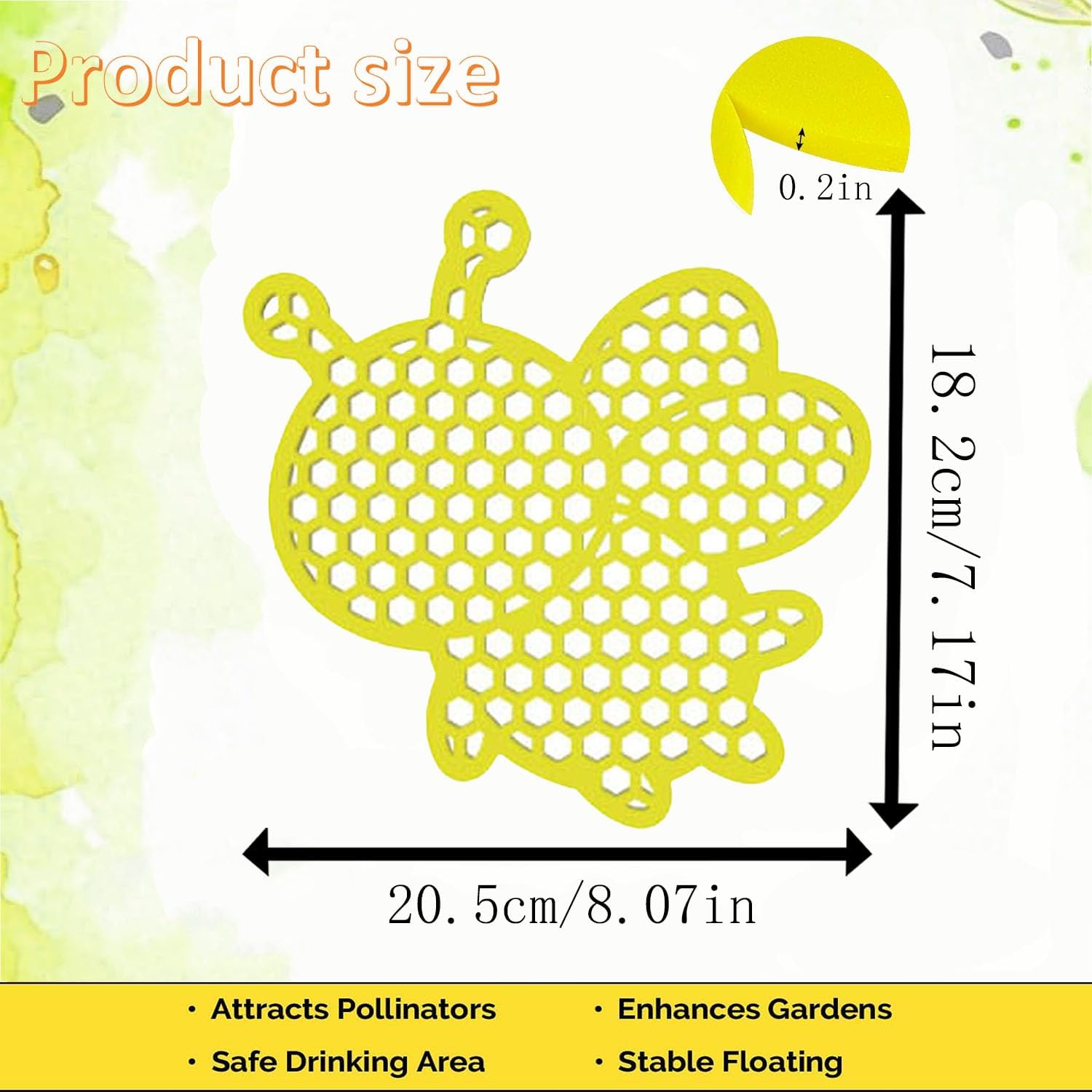 4 Pack Floating Bee Watering Station for Garden, Butterfly Feeder Bee Waterer Wildlife Baths Pollinator, Outdoor Pool & Garden Decor(Yellow Bee)