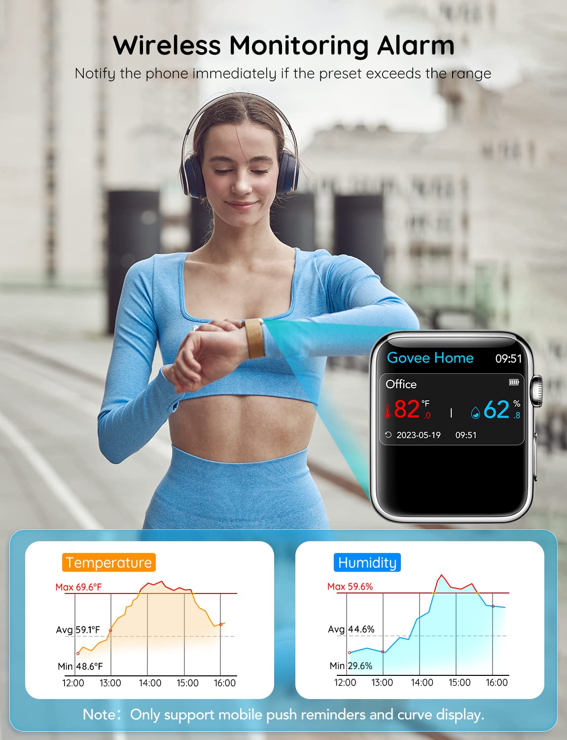 Govee WiFi Thermometer Hygrometer 2Pack H5103, Indoor Temperature Humidity Sensor with Electronic Ink Display, App Notification Alert, Free Data Storage Export, Digital Remote Monitor for Bedroom