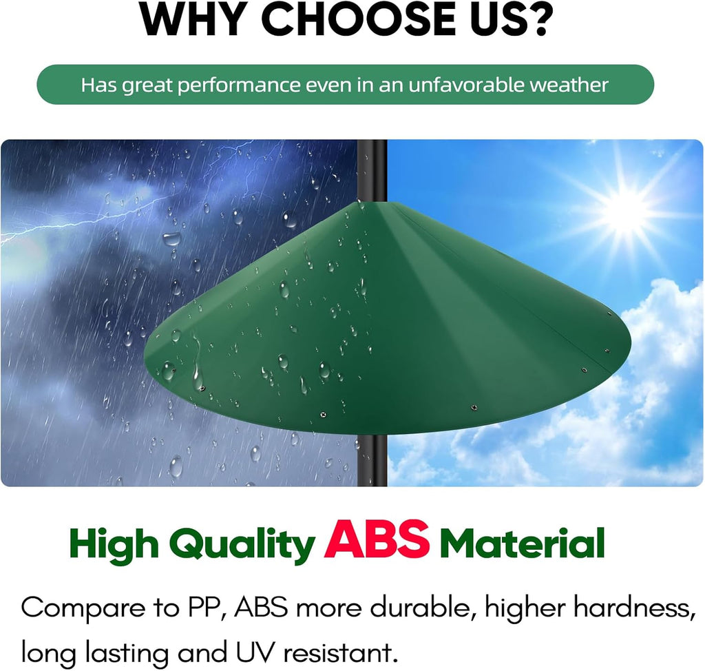 24-inch Large Outdoor Squirrel Baffles for Bird Feeders Pole, Squirrel Baffle with Metal Frame, Squirrel Guard for Bird Houses, Two Way Use, Green Color