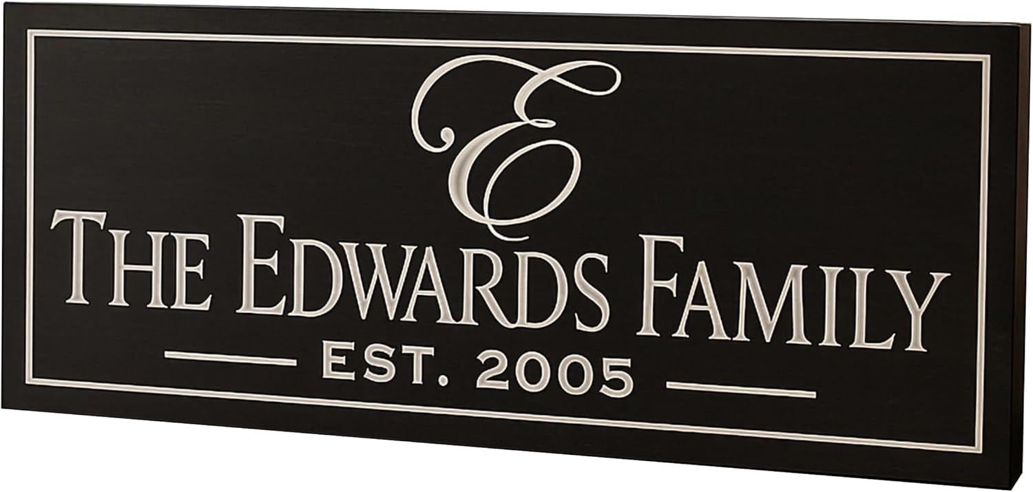 Personalized Carved Wood Family Name Sign With Established Date