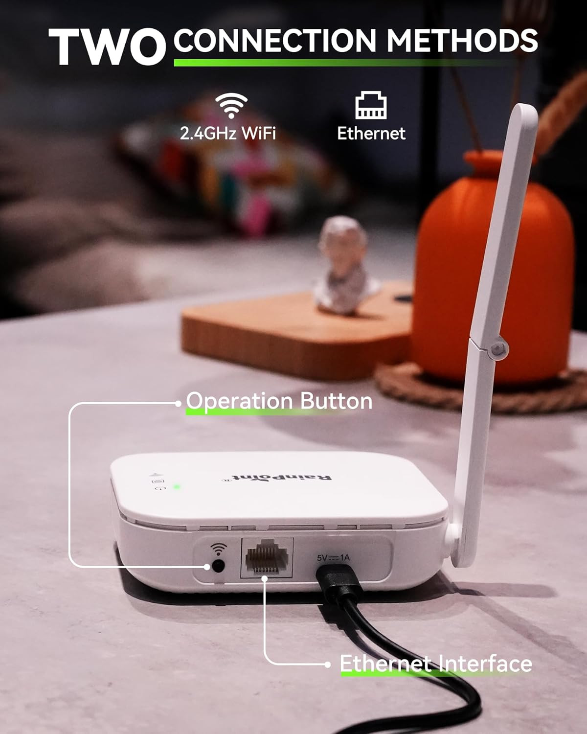 RAINPOINT WiFi Water Timer for Garden Hose, Brass Inlet 2 Zone WiFi Sprinkler Controller, Smart Hose Timer Valve with Ethernet Gateway, Rain Delay for Garden/Lawn (Support WiFi & Ethernet Connection)