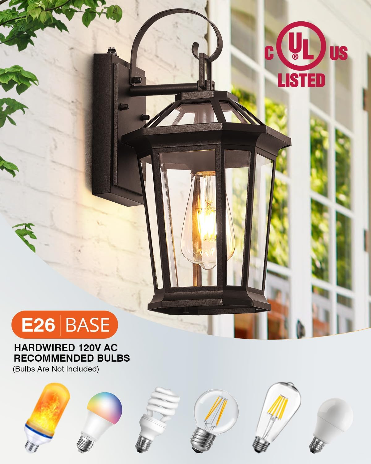 VIANIS 2-Pack Oil Rubbed Bronze Outdoor Lights Wall Mount, Dusk to Dawn Wall Lights for House Outside, Aluminium Modern Porch Lights Sconce, Exterior Wall Lantern Fixture with Waterproof, Anti-Rust