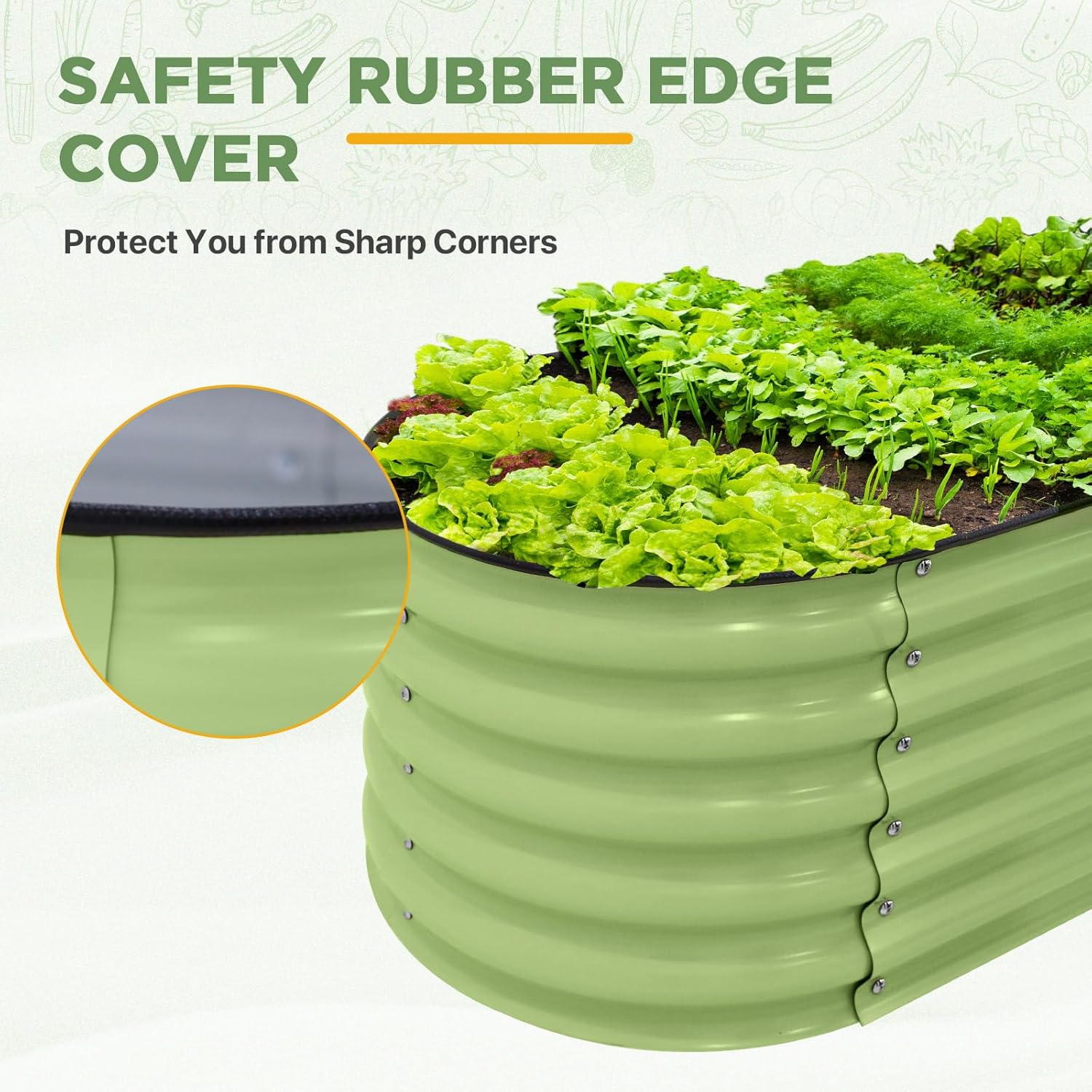 EAGLE PEAK 9 in 1 Modular 17in Customizable Elevated Raised Garden Bed Kit with Multiple Configurations, Outdoor Metal Planter Box Steel Flower Bed, Olive Green