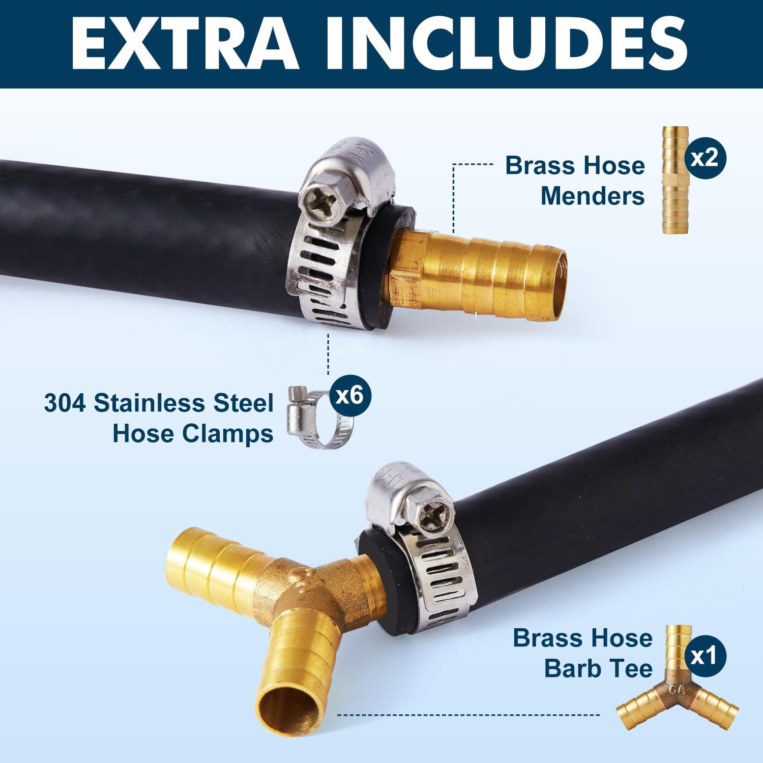 HQUA PAS10 Pond & Lake Aeration System for Up to 1 Acre, 3/4 HP Compressor + One 100' Weighted Tubing + One Diffuser