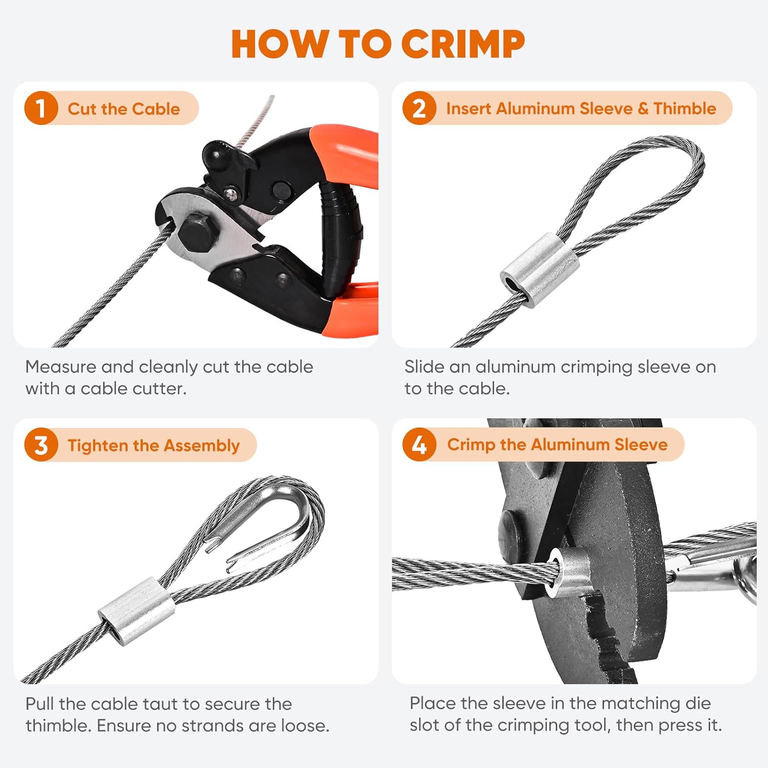 164FT 1/8" Stainless Steel Cable Kit with Wire Rope Crimping Tool and Cable Cutter, Turnbuckle Wire Tensioner Kit, 7x7 Strands Aircraft Cable for Deck Railing, Porch Fence, String Light