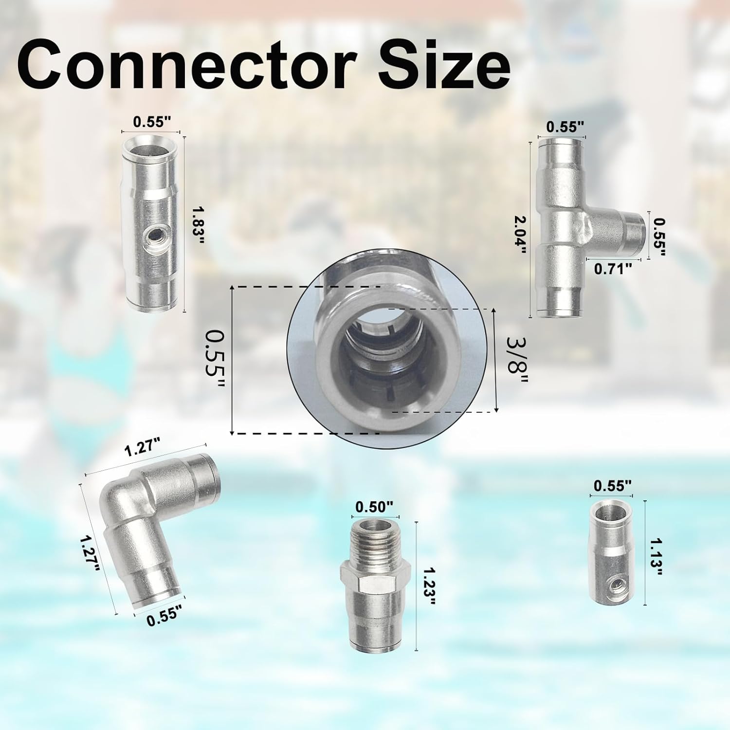 Brass Patio Misting Kit – 11pcs Brass Micro-Nozzles & 16pcs 3/8″ Slip Connectors for Outdoor Cooling (UNC 10/24, 0.012″ Precision Orifice, 15-280 psi)