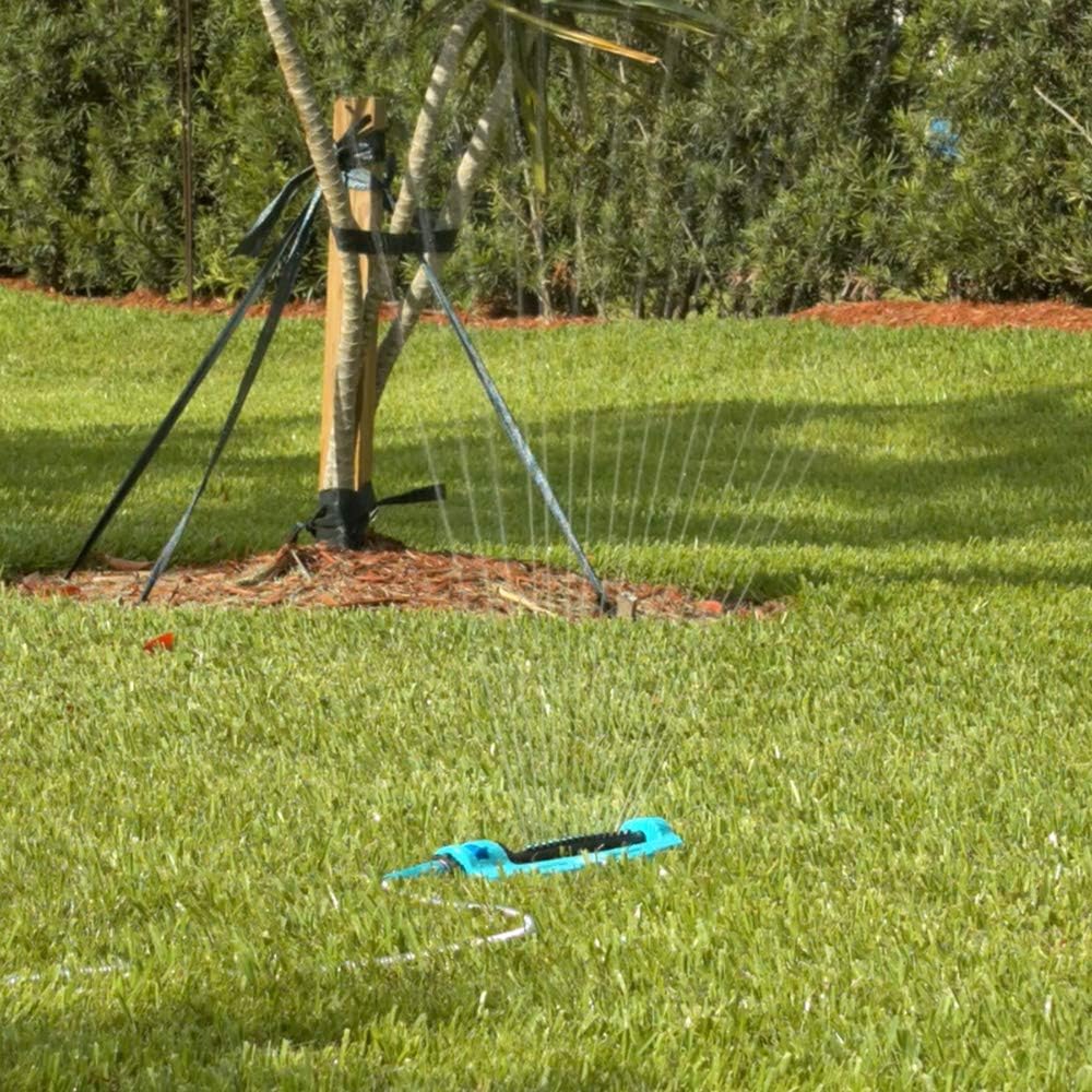 Aqua Joe SJI-OMS16 Indestructible Oscillating Sprinkler with Adjustable Spray and Metal Base, 3600 Sq. Ft. Coverage Max, 70-Foot Spray Distance Max, and 37.8-Foot Spray Width Max